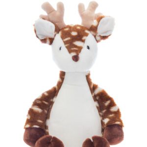 A stuffed animal of a deer with horns.