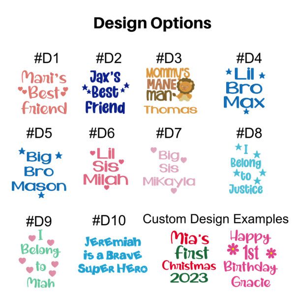 A bunch of different designs for custom design