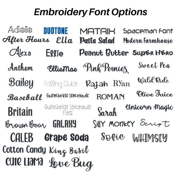 A bunch of different types of font options